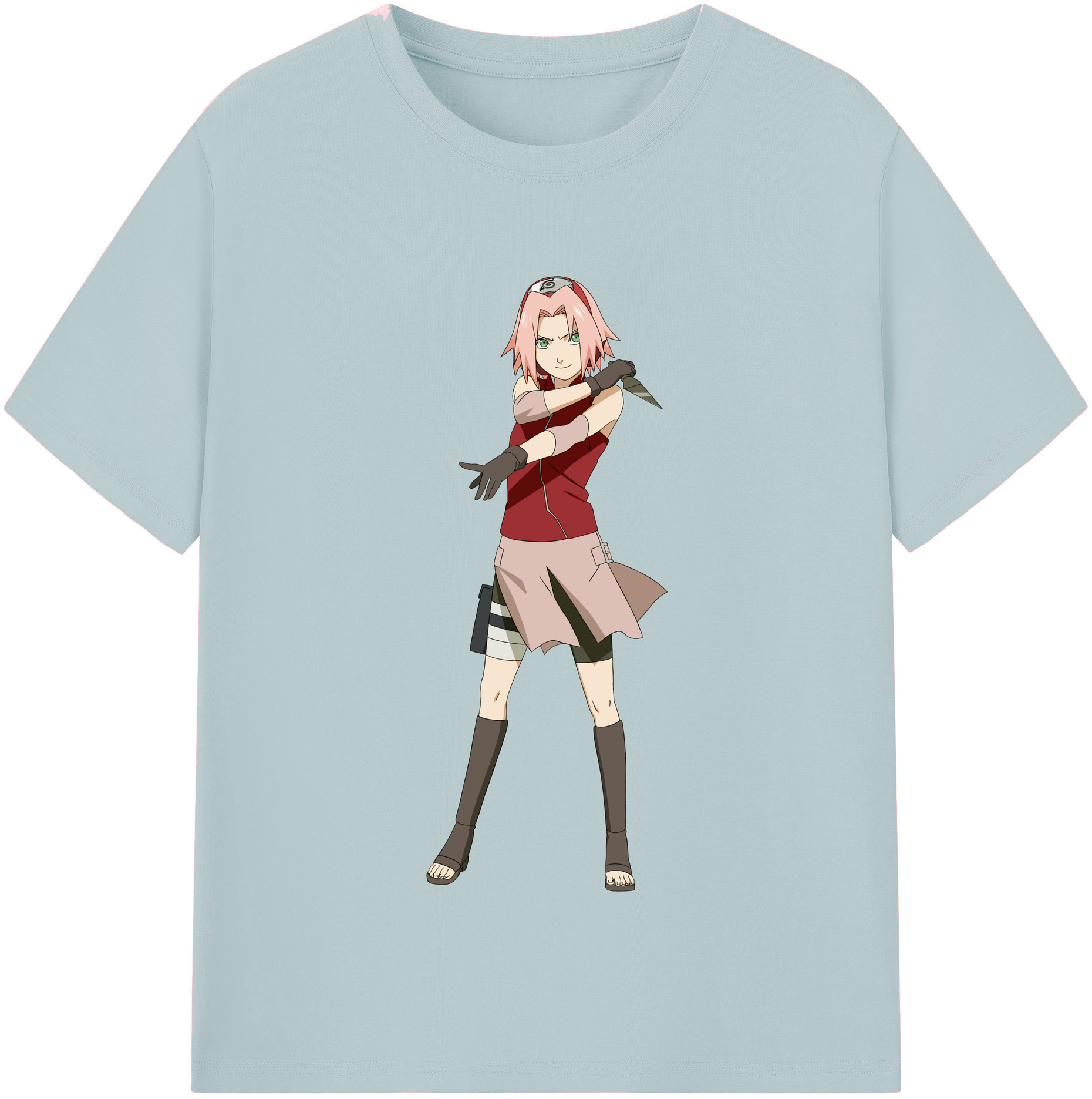 （画像用） NARUTO -ナルト- 春野サクラ Haruno Sakura 綿100％半袖Tシャツ（フロントプリント）